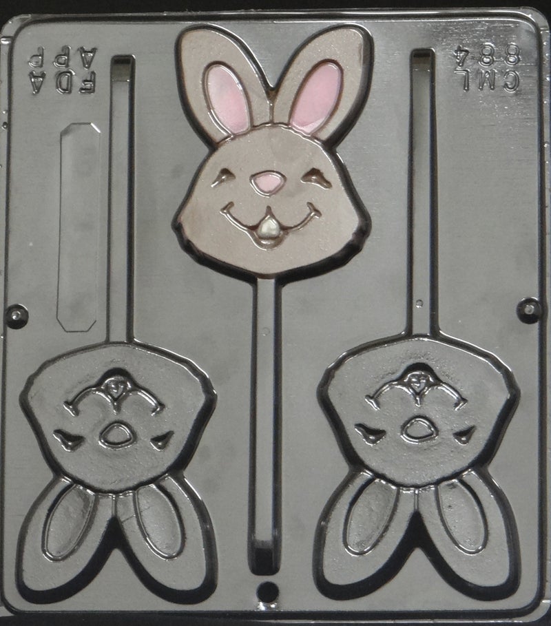 Candy Molds N More Happy Easter Bunny Lollipop Chocolate Candy Mold Easter 884 (Bunny.) - Image 1